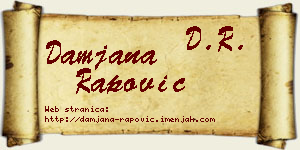 Damjana Rapović vizit kartica